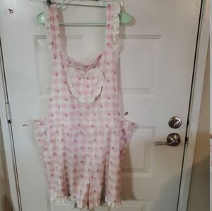 Plus Size Strawberry Heart Shortalls